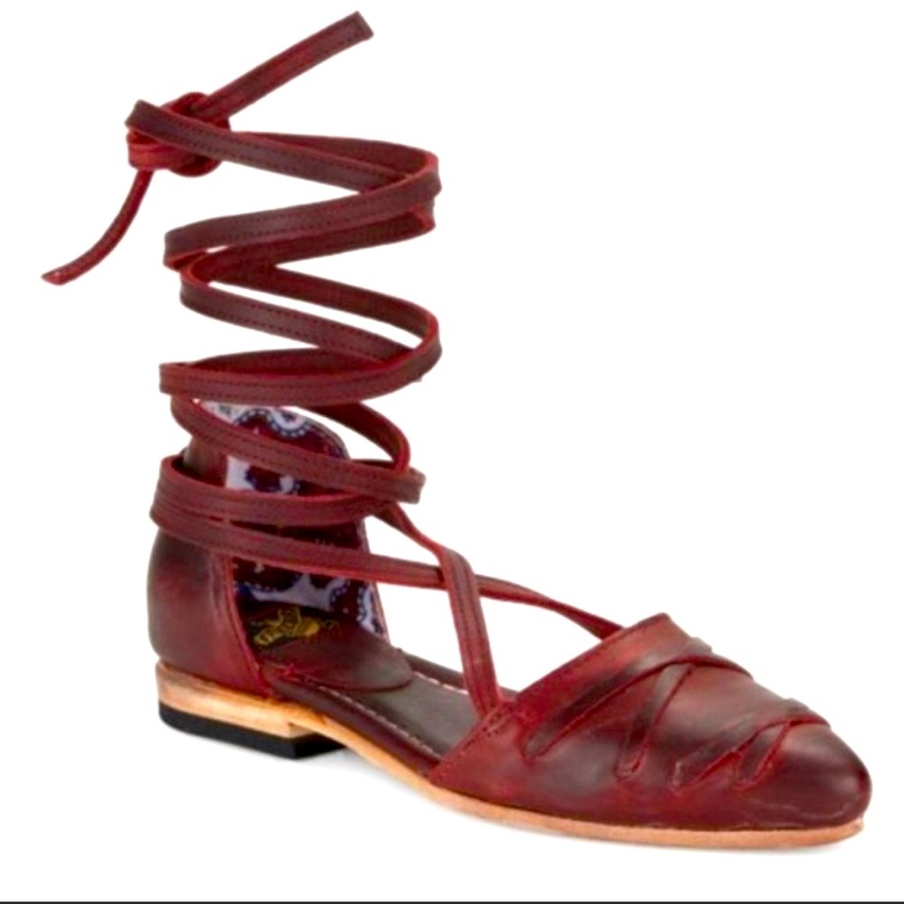 Freebird by Steven Eryn leather ballet flats red